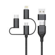 Technik Töltő-és Adatkábel Braided (5in1) USB-A/C to all 5V 3A 1,2m Fekete