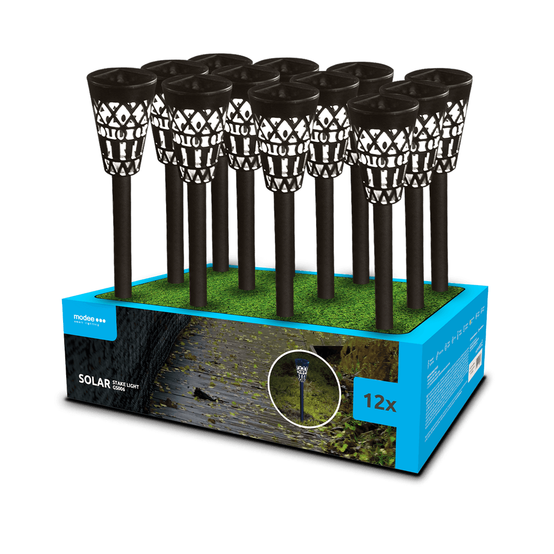 Modee Lighting LED Szolár Napelemes Leszúrható Lámpa GS006 (38cm) (12db/display)