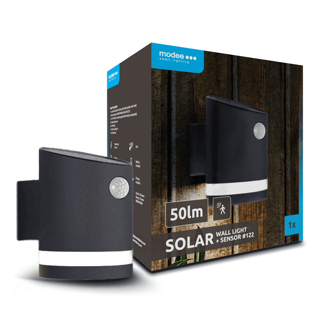Modee Lighting LED Szolár Napelemes Fali Lámpa WS122 + sensor (50 lumen)