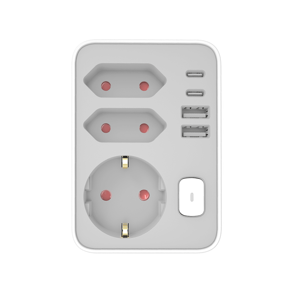 Technik Professional WG Elosztó Fali 3 utas + 2 x USB-C + 2 x USB-A + kapcsoló