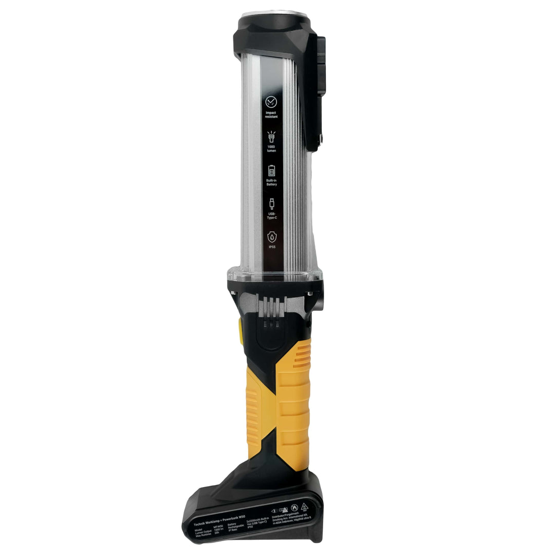 Technik Elemlámpa W50 (akkumulátoros) COB+LED + USB Type-C (1000+300 lumen)