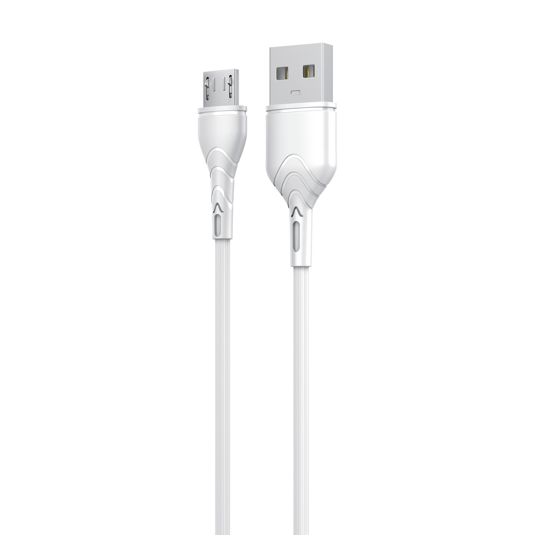Technik Töltő-és Adatkábel PVC USB-A / Micro USB 5V 2,4A 1m Fehér