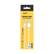 Technik Töltő-és Adatkábel PVC USB-A / Micro USB 5V 2,4A 1m Fehér