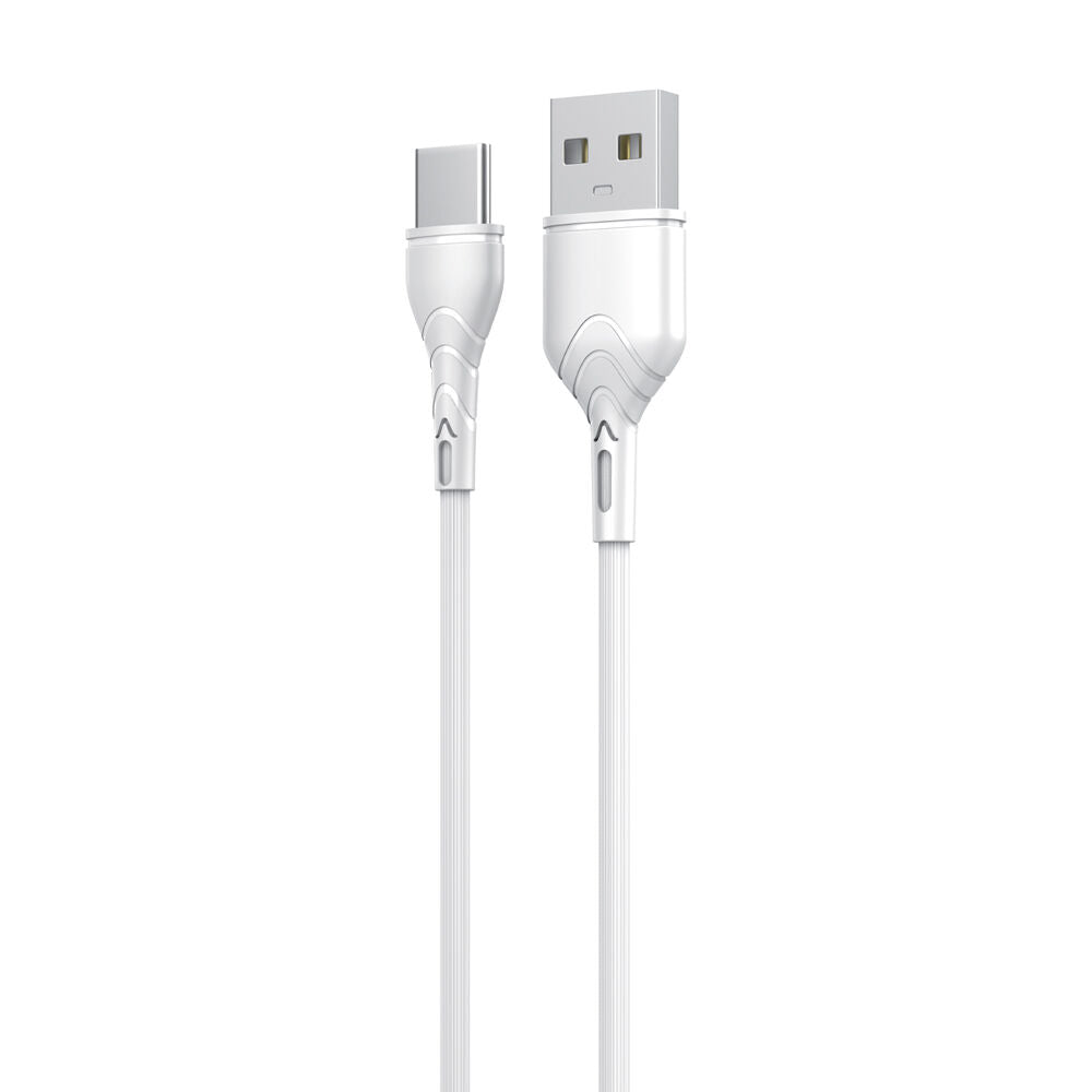 Technik Töltő-és Adatkábel PVC USB-A / USB-C 5V 2,4A 1m Fehér