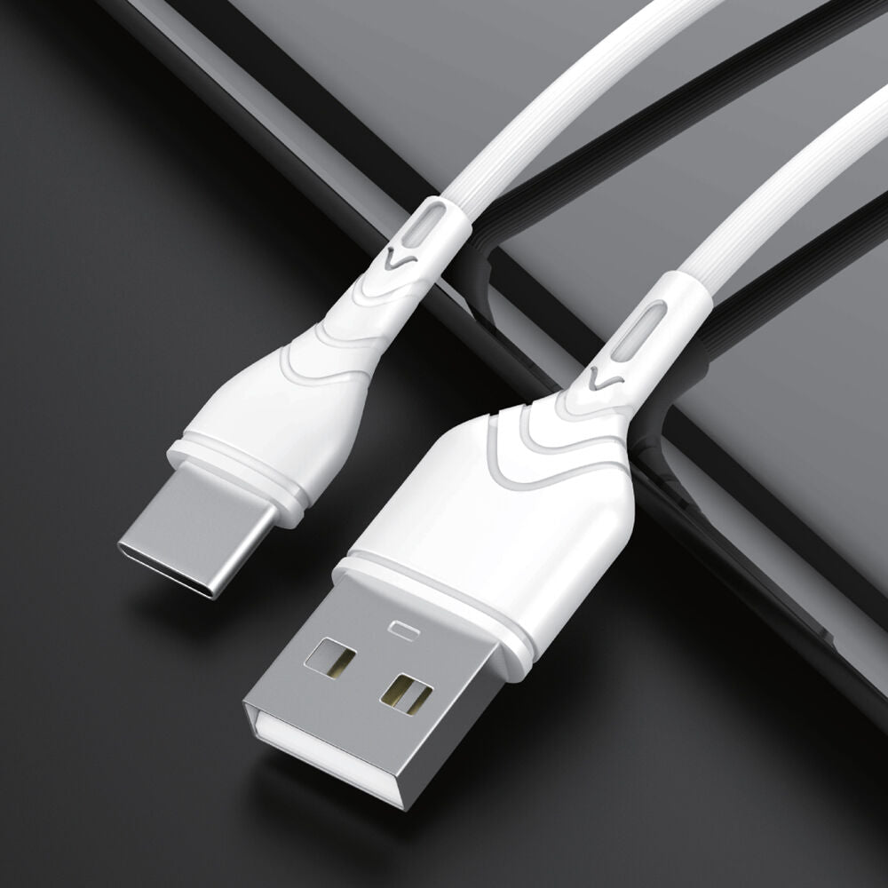Technik Töltő-és Adatkábel PVC USB-A / USB-C 5V 2,4A 1m Fehér
