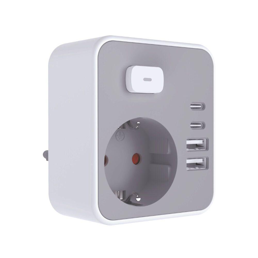 Technik Professional WG Elosztó Fali 1 utas + 2 x USB-C + 2 x USB-A + kapcsoló